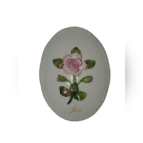 Vintage Coalport Bone China June flower wall hanging - Picture 1 of 4